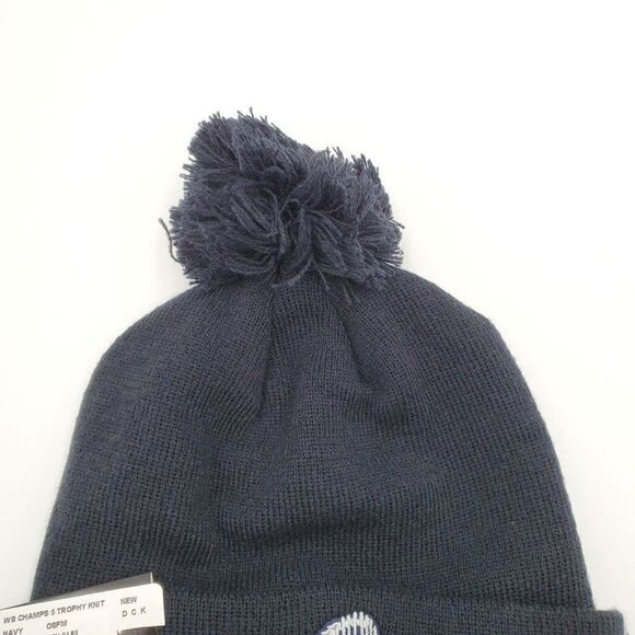New Era Atlanta Braves Beanie Hat World Series Trophy Cap Pom Pom Navy Blue New - Picture 3 of 7